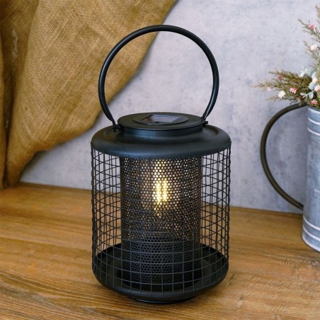 Päikeseenergia aialatern LED metallist must 22,5 cm