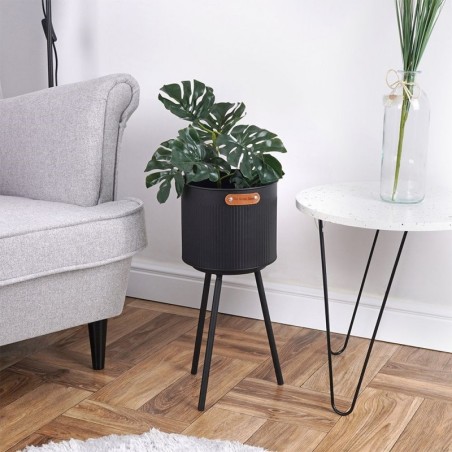 Lillepott jalgadel, metall, must, 20x45 cm | FreshDesign.ee