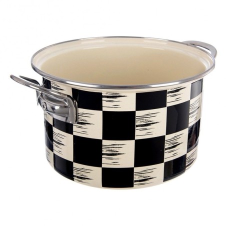 Emailitud pott RUUDULINE TAHV 22 cm, 4 l | FreshDesign.ee