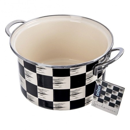 Emailitud pott RUUDULINE TAHV 22 cm, 4 l | FreshDesign.ee