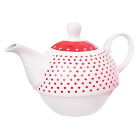 Teekann tassiga, portselan, südamed, TECKA... | FreshDesign.ee