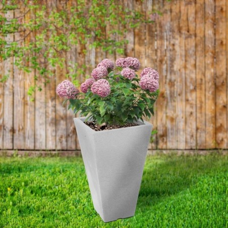 Plastikust lillepott, hall, kandiline, 27x45,5 cm