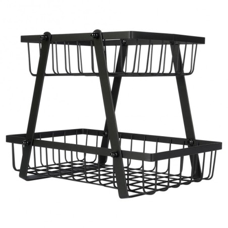 Must metallist puuviljakorv, 2 taset | FreshDesign.ee