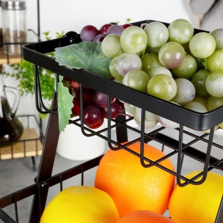 Must metallist puuviljakorv, 2 taset | FreshDesign.ee