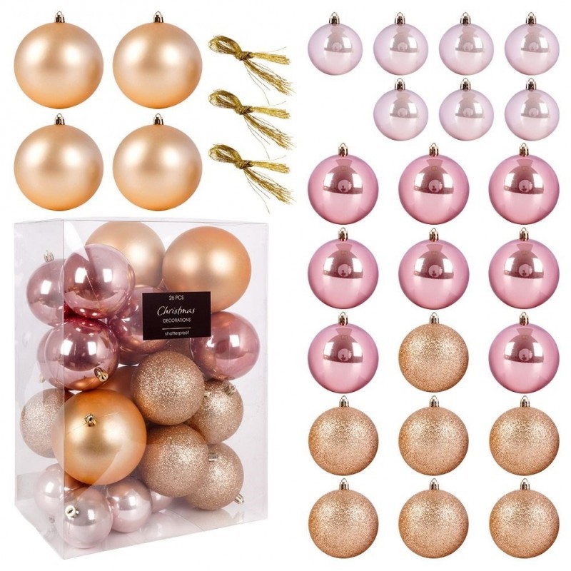 Jõulupuu ehted, roosad, purunemiskindlad, ... | FreshDesign.ee