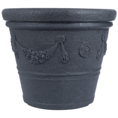 Plastikust aiapott, hall, ümmargune, 38x33 cm | FreshDesign.ee