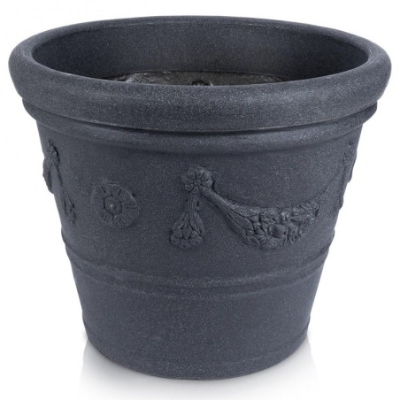 Plastikust aiapott, hall, ümmargune, 38x33 cm | FreshDesign.ee