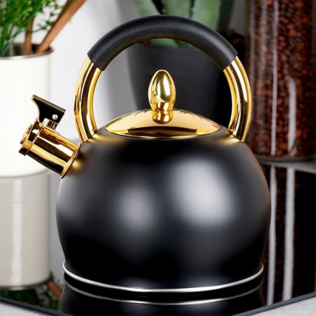 Veekeetja vilega, teras, must, kuldne, 3 l