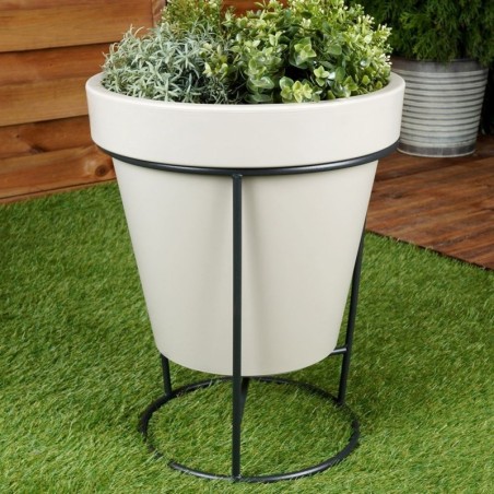 Metallist lillepotialus, must, kahepoolne, 37x41 cm