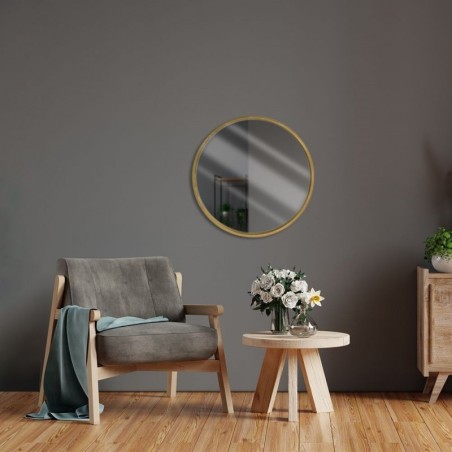 Puidust seinapeegel kuldne ümmargune 40 cm | FreshDesign.ee
