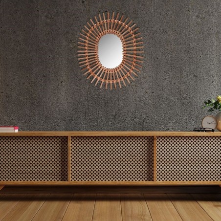 Puidust seinapeegel 57x49 cm