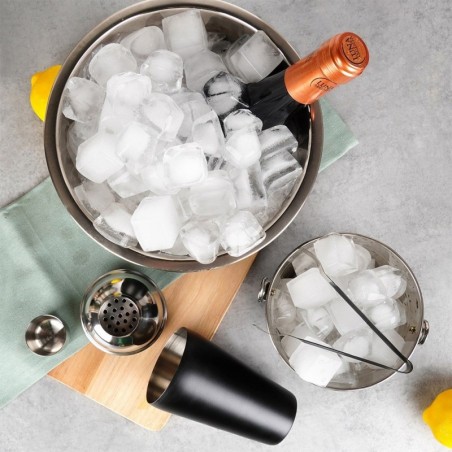 Baarikomplekt shakeriga, teras, must, 4 tk. | FreshDesign.ee