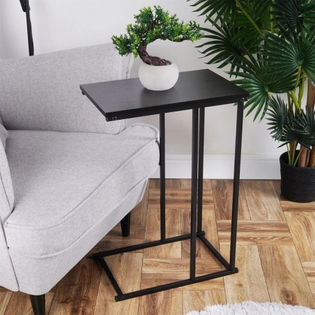 Must metallist külgmine diivanilaud 40x26x58 cm