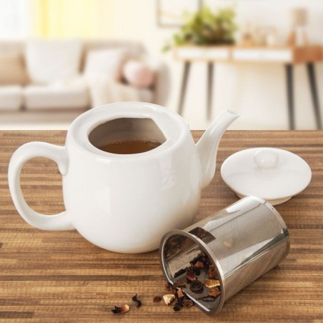 Teekann teetõmmisega, portselan, valge, MONA, 700 ml