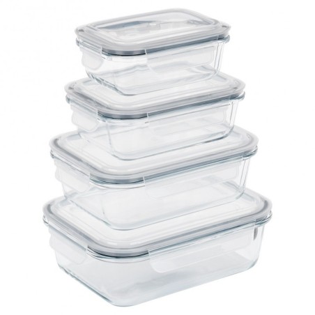 Klaasist toidunõud kaane ja tihendiga 4 tk. | FreshDesign.ee