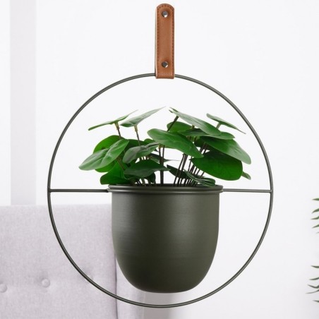 Rippuv metallist lillepoti kate, roheline, 30x30 cm