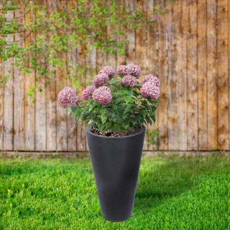 Plastikust aiapott, hall, ümmargune, 28x45 cm