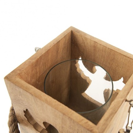 Puidust ingli küünal latern MANGO 20,5 cm | FreshDesign.ee