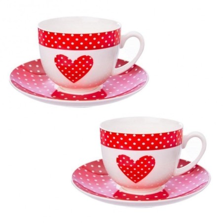 TECKA portselanist südametass alustassiga 280 ml 2 tk.