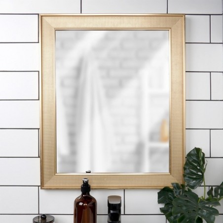 Ristkülikukujuline kuldne seinapeegel 49,5x59,5 cm