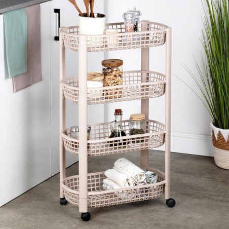 4-tasandiline ratastel riiul 46,5x26x79 cm