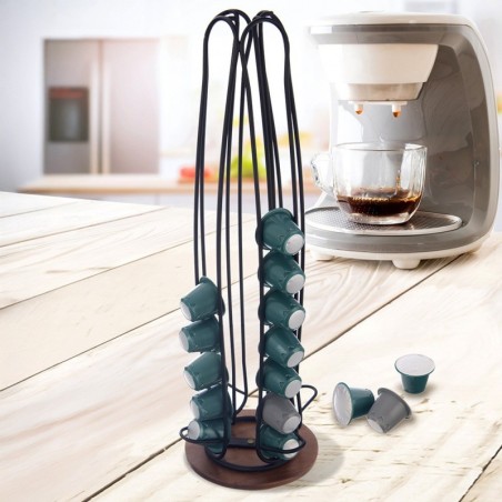 Kohvikapsli alus, pöörlev, metallist, must, RADKA, 40 cm