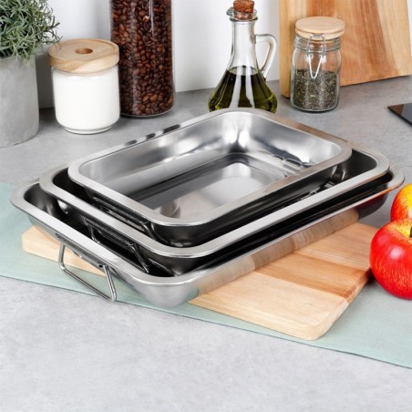 Ristkülikukujuline terasest küpsetuspann 3 tk. | FreshDesign.ee