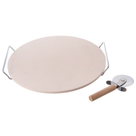 Fireclay pitsakivi aluse ja noaga, 3 tk