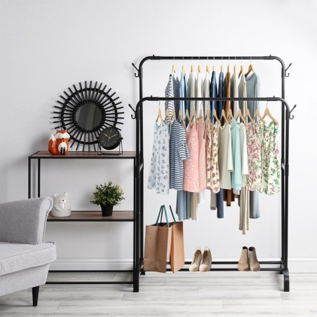 Riidestange metallist must topelt 110x45x152 cm | FreshDesign.ee