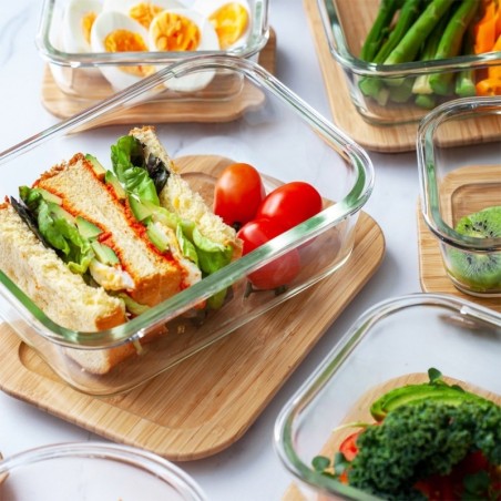 Klaasist toidunõu bambusest kaane ja tihen... | FreshDesign.ee