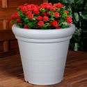Plastikust aiapott, hall, ümmargune, 38x34 cm | FreshDesign.ee
