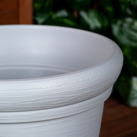 Plastikust aiapott, hall, ümmargune, 38x34 cm | FreshDesign.ee