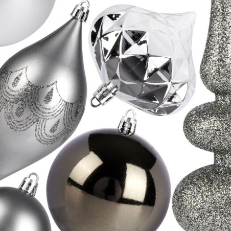 Hõbedased jõulukuuse ehted, purunemiskindl... | FreshDesign.ee