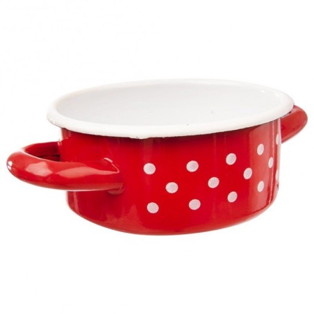 TECKA punase täpiline emailitud pott 12 cm... | FreshDesign.ee