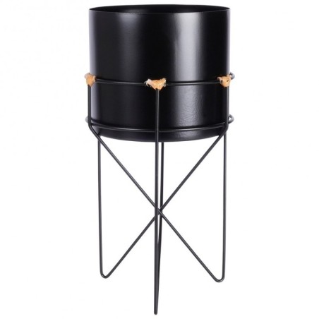 Lillepott alusel, metall, must, 17x31,5 cm | FreshDesign.ee