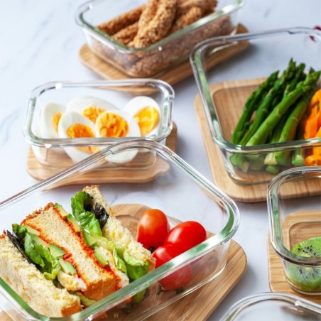 Toiduanum klaas bambusest kaane ja tihendi... | FreshDesign.ee