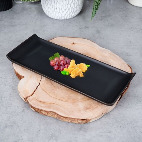 Keraamiline suupistetaldrik must 34,5x13,5 cm