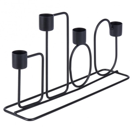 Must metallist küünlajalg 4 küünlale 27x7x16 cm | FreshDesign.ee