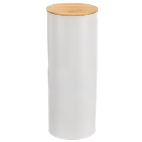 Toidunõu metallvalge bambusest kaanega WHITELINE 28,5 cm