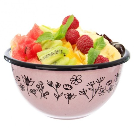 Roosa emailkauss LOUKA 12 cm, 500 ml