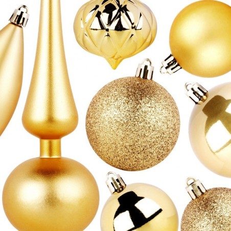 Purunemiskindlad jõulukuuse ehted, kuld, 19 tk. | FreshDesign.ee