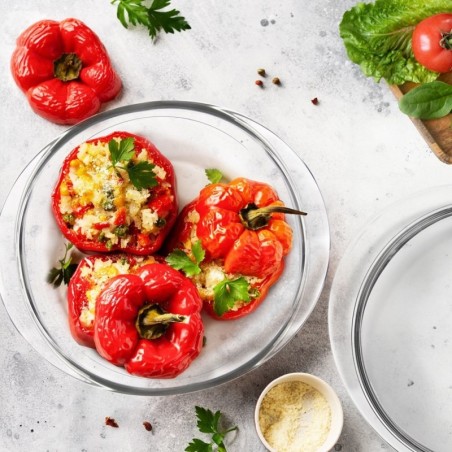 Klaasist ahjunõu kaanega 24x20x10 cm, 1,5 l