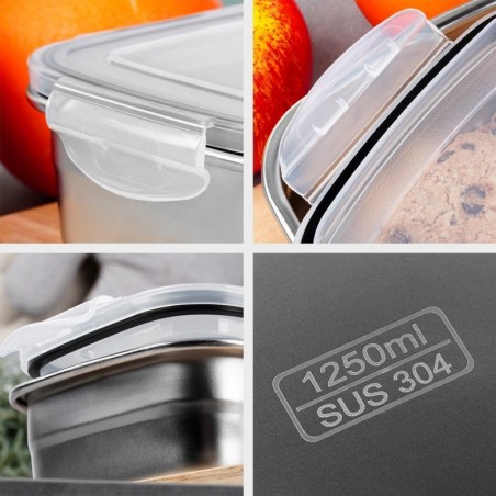 Terasest toidunõu kaane ja tihendiga 1,25 l | FreshDesign.ee
