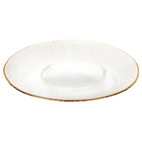 Õhtusöögitaldrik madal klaasist kuldne äär... | FreshDesign.ee