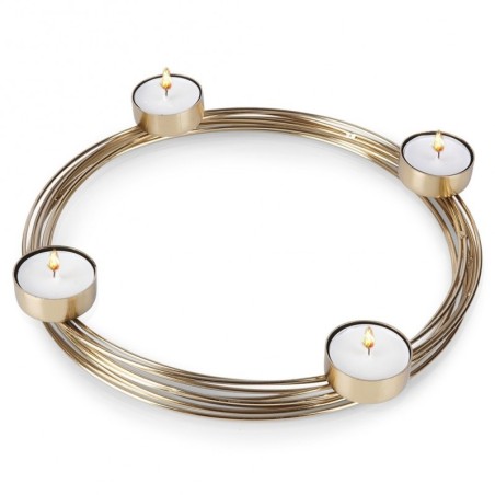 Kuldne metallist küünlajalg 4 küünlale 28x3,5 cm | FreshDesign.ee