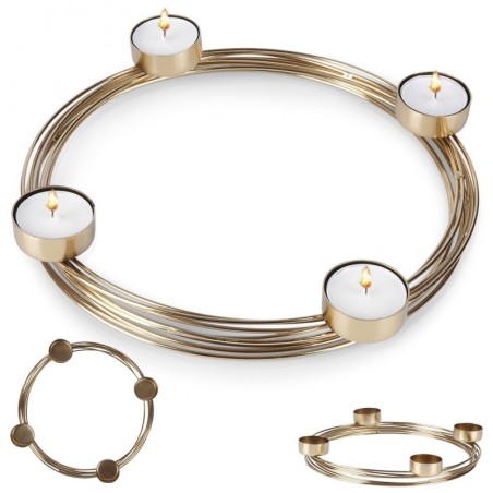 Kuldne metallist küünlajalg 4 küünlale 28x3,5 cm | FreshDesign.ee