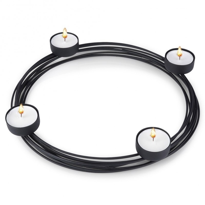 Must metallist küünlajalg 4 küünlale 28x3,5 cm | FreshDesign.ee