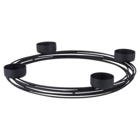 Must metallist küünlajalg 4 küünlale 28x3,5 cm | FreshDesign.ee