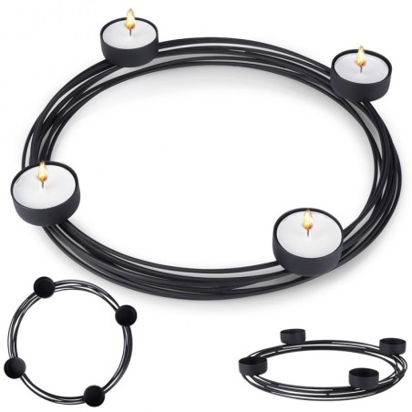 Must metallist küünlajalg 4 küünlale 28x3,5 cm | FreshDesign.ee