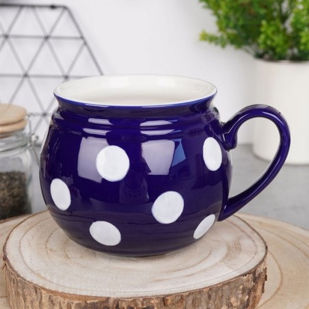 Siniste täppidega keraamiline kruus 850 ml